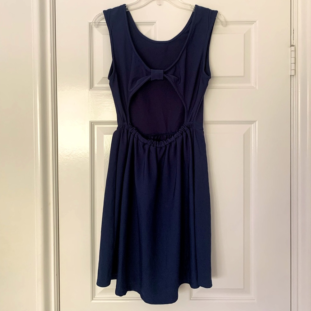 Love Fire by Urban Outfitters Backless Cutout Navy Dress
